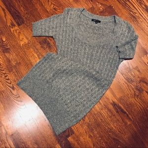 BCBGmaxazria angora wool like cashmere cable knit sweater dress gray sz M